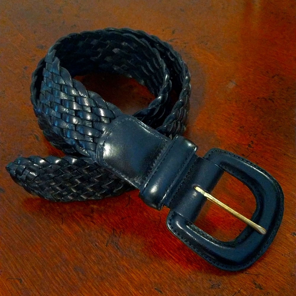 Vintage Coach Black Braided Belt sz Small